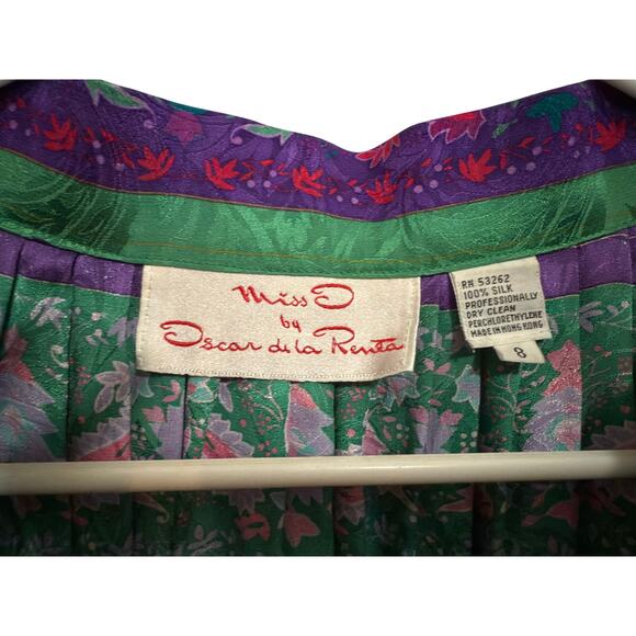 Vintage O by Oscar De la Renta Silk skirt women’s size 8 - Picture 5 of 12